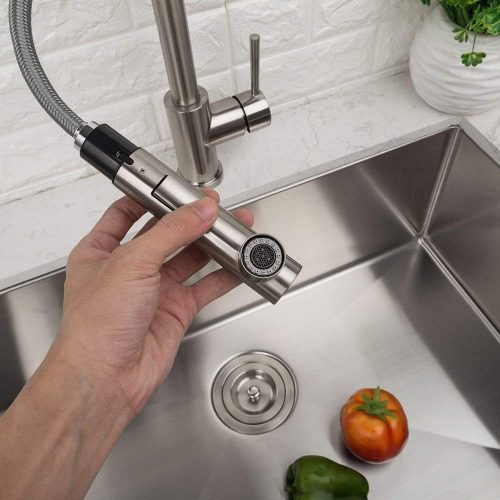 Bar Sink Faucet,Modern Style Stainless Steel 2 Water Function Setting Single Handle Pull Out