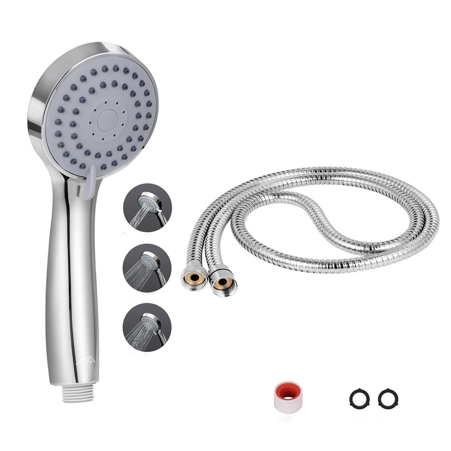 Aisoso Handheld Shower Head High Pressure with Hose Bracket and 3 Spray Settings 