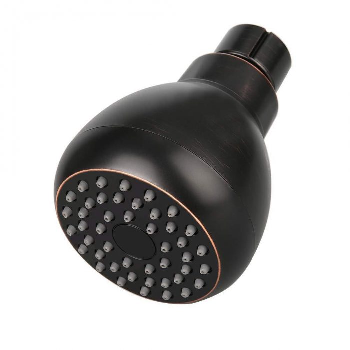 High Pressure G1/2 Shower Head 3 Inches Adjustable Swivel Copper Ball Joint Shower Head Anti-clog Bathroom Spray Showerhead Brushed Bath Rain Shower Head Replacement