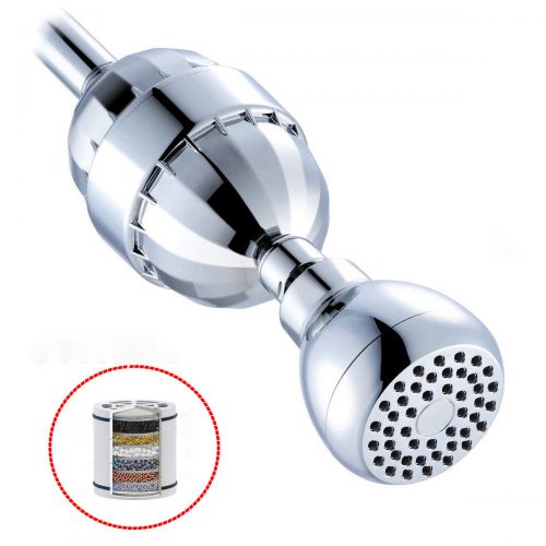 15 Stages Shower Water Filter With Showerhead – Removes Chlorine Fluoride Lead Heavy Metals, Softens Hard Water, Multi-stage Filtration, Tffectively Shield Impurities Fit Showerhead
