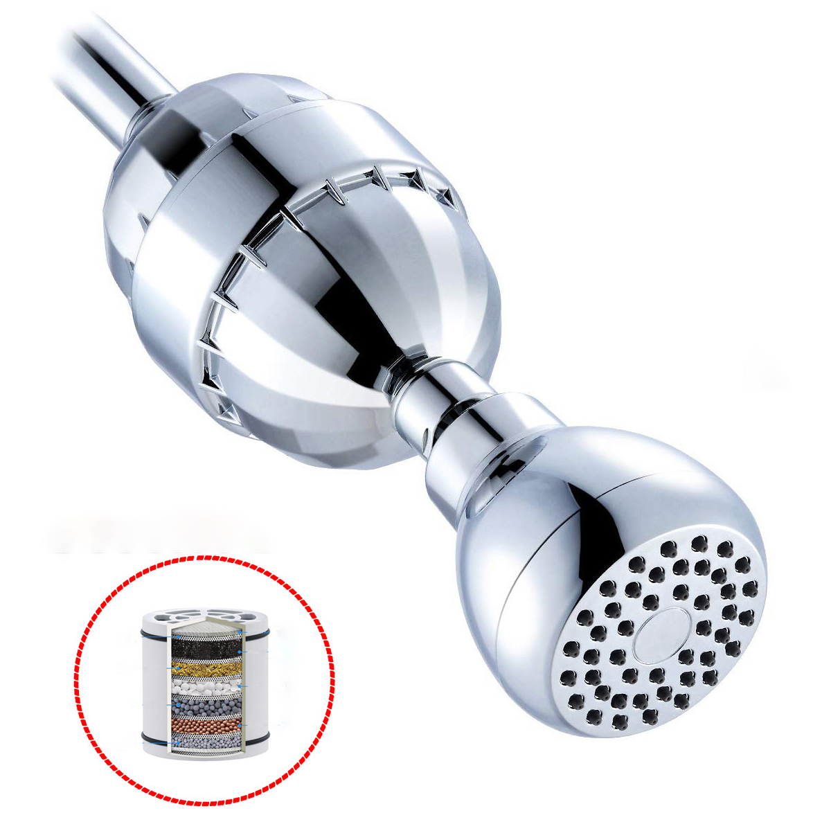 15 Stages Shower Water Filter With Showerhead Removes Chlorine