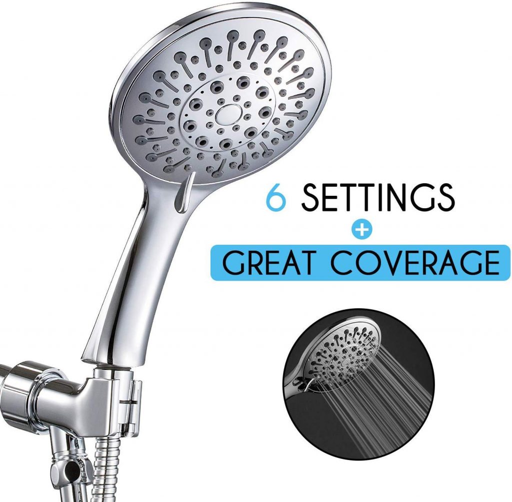 High Pressure Handheld Shower Head With Hose, 6 Spray Modes, Spa Grade ...