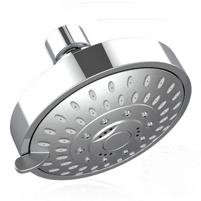Shower Head High Pressure 4 Inch Showerhead 5-setting Adjustable Shower Head, Rain Shower Head 2.5 gpm Showerhead Flow Restrictor High Flow Shower Heads (Chrome)