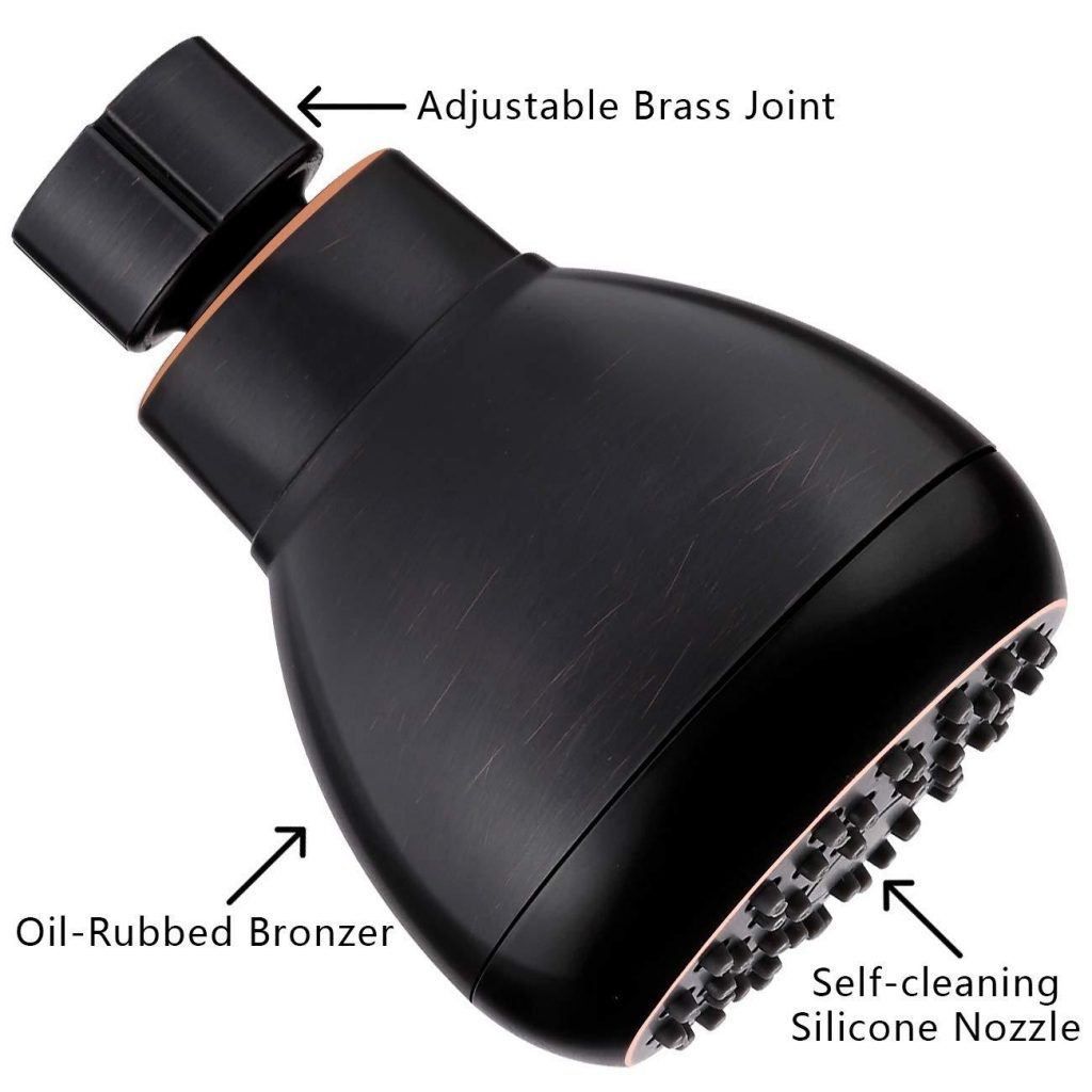 High Pressure G1/2 Shower Head 3 Inches Adjustable Swivel Copper Ball ...