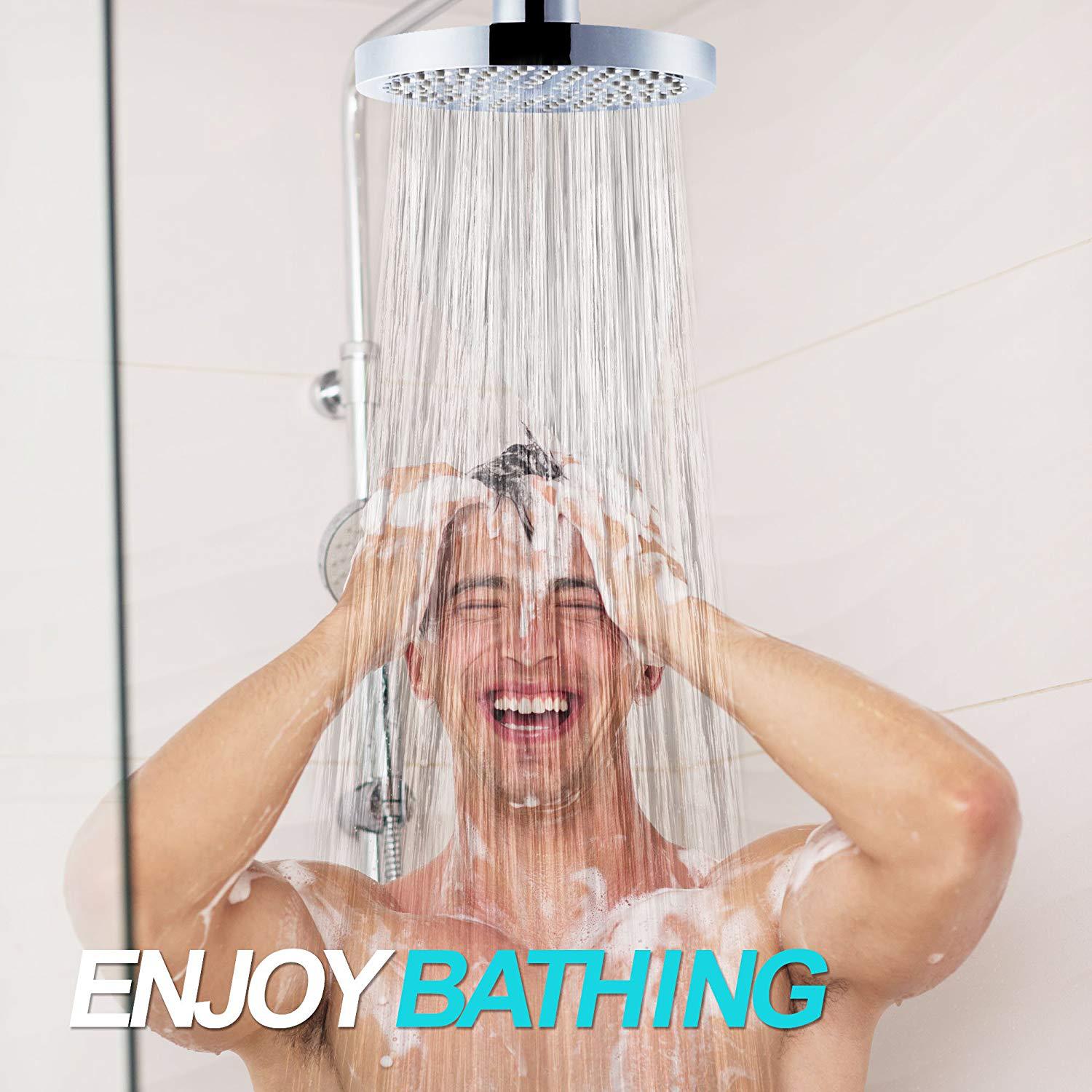 High Pressure Rain Luxury Modern Chrome Look Bathroom Shower Head Replacement 