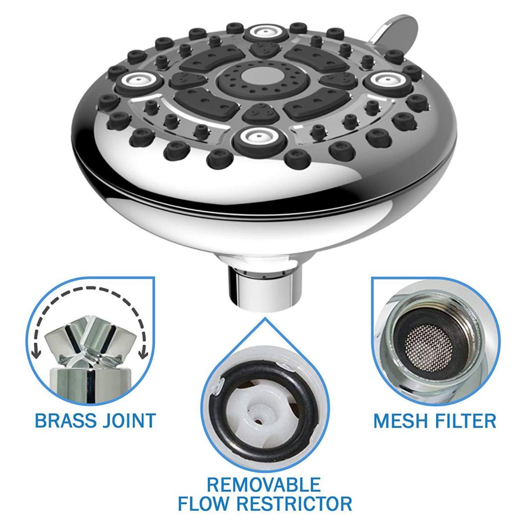 High Pressure Shower Head 6Function Adjustable Shower Head For Low